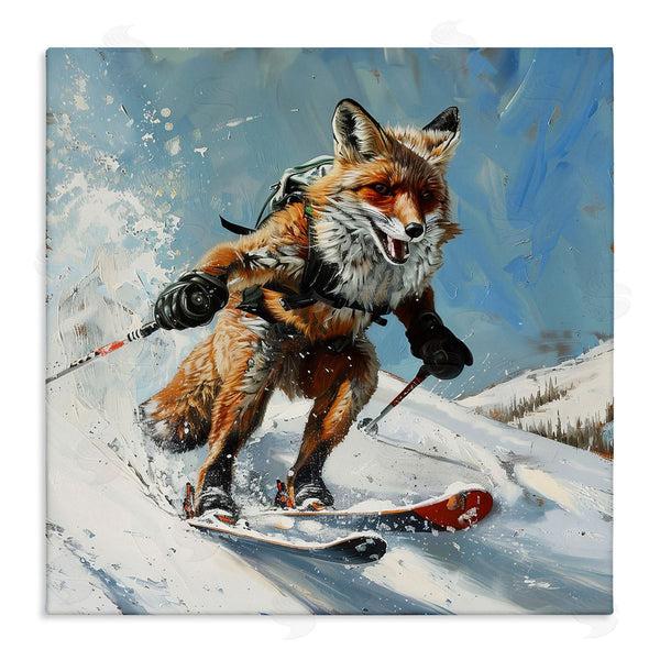 stupell industries Lazar Studio | Skiing Slopes Fox Wall Art