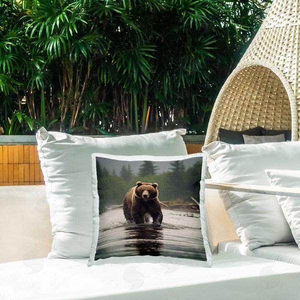 Stupell Industries Lazar Studio | Splashing Bear In Pond Printed Throw Pillow