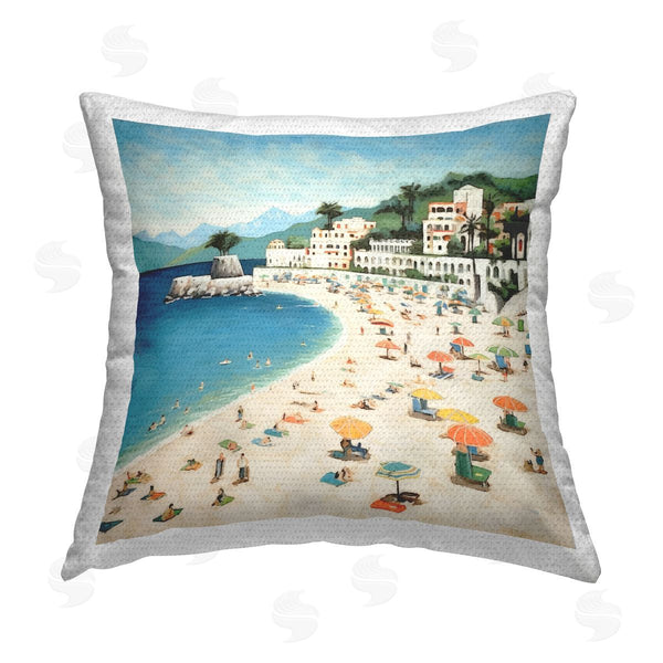 Stupell Industries Lazar Studio | Summer Beach Town Printed Throw Pillow