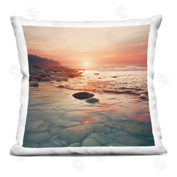 stupell industries Lazar Studio | Sunset over Sea Melodies Printed Throw Pillow