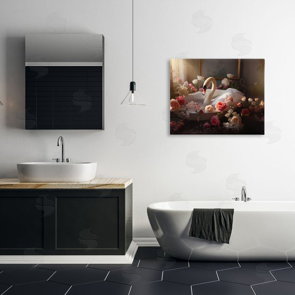Stupell Industries Lazar Studio | Swan & Bathroom Roses Wall Art