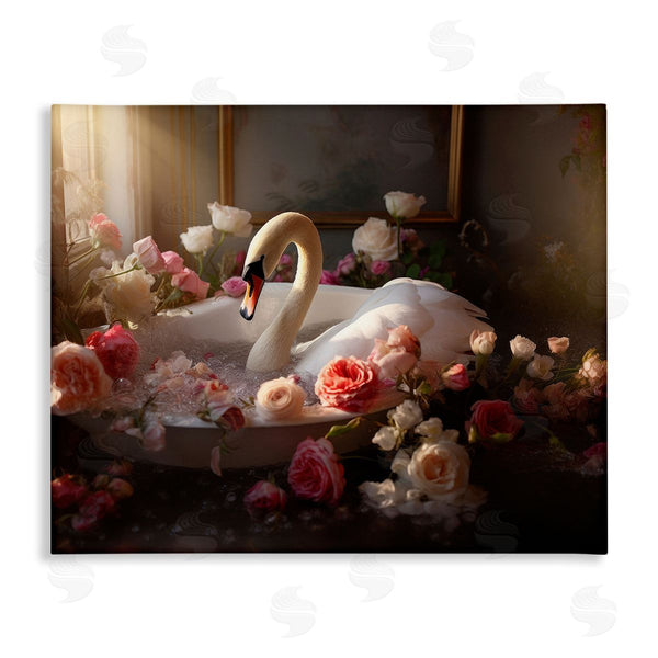 stupell industries Lazar Studio | Swan & Bathroom Roses Wall Art