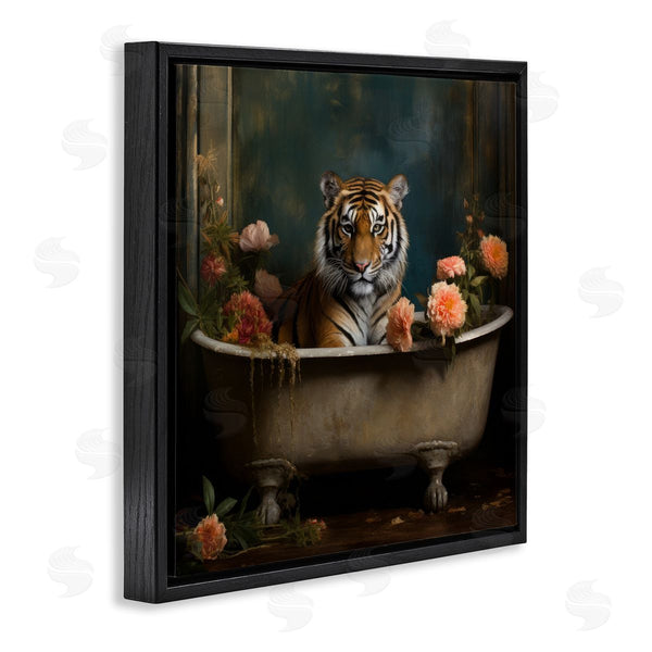 Stupell Industries Lazar Studio | Tiger In Floral Bathtub
