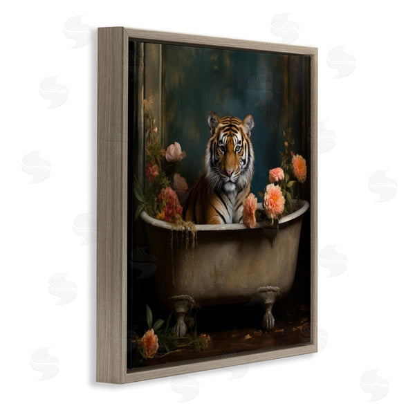 Stupell Industries Lazar Studio | Tiger In Floral Bathtub
