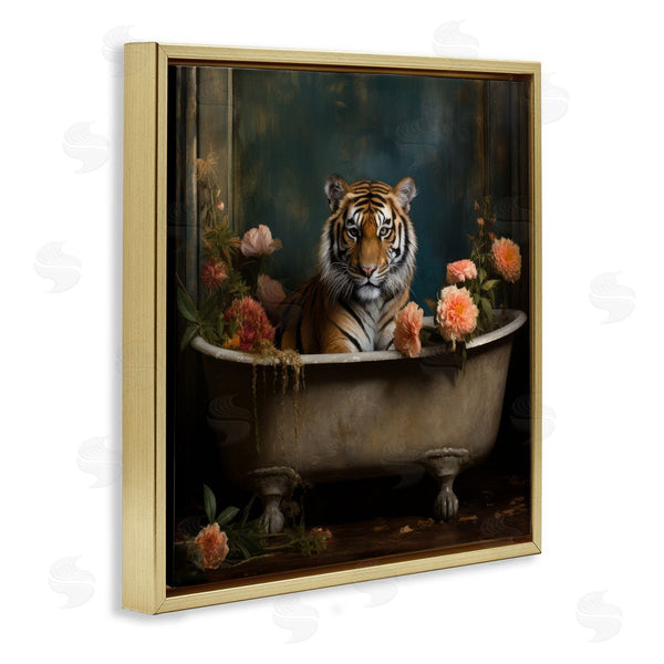 Stupell Industries Lazar Studio | Tiger In Floral Bathtub