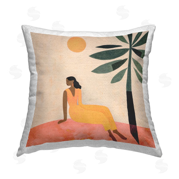 Stupell Industries Lazar Studio | Tropical Boho Woman Printed Throw Pillow