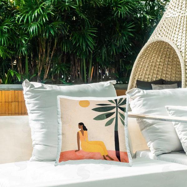 Stupell Industries Lazar Studio | Tropical Boho Woman Printed Throw Pillow