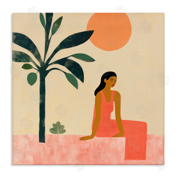 stupell industries Lazar Studio | Tropical Scene & Woman Wall Art