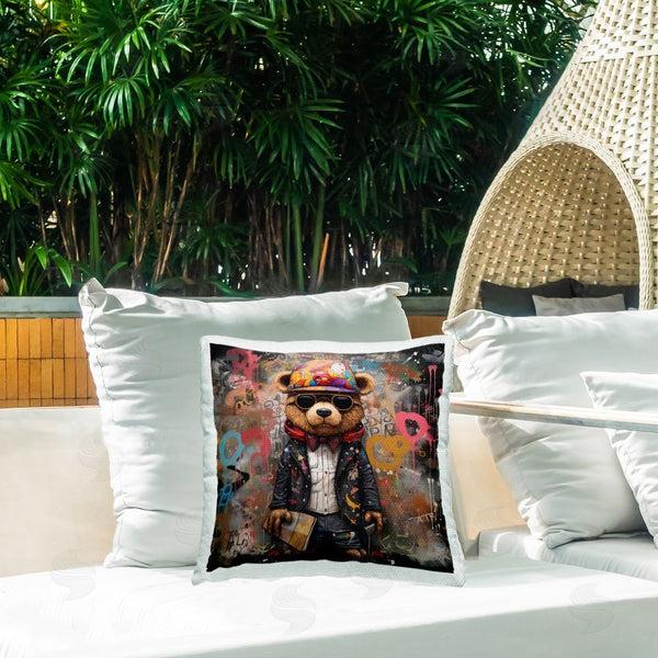 Stupell Industries Lazar Studio | Urban Graffiti Bear Printed Throw Pillow