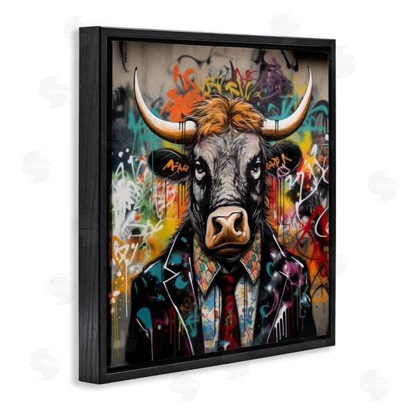 Stupell Industries Lazar Studio | Urban Graffiti Bull Wall Art