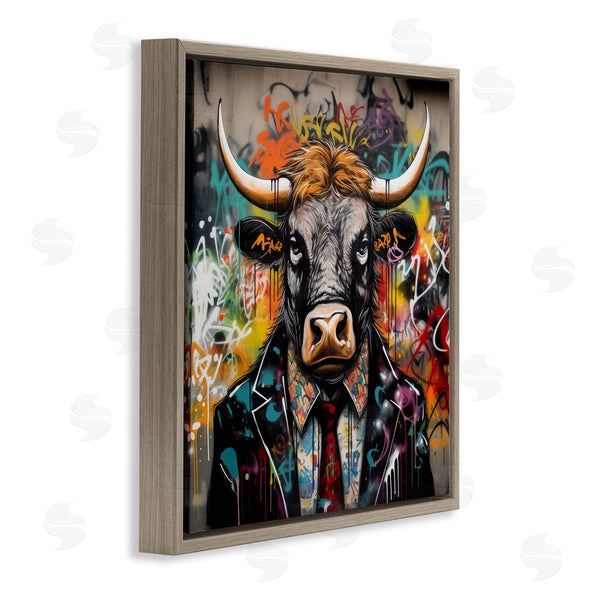 Stupell Industries Lazar Studio | Urban Graffiti Bull Wall Art