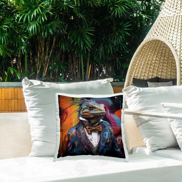 Stupell Industries Lazar Studio | Urban Graffiti Iguana Printed Throw Pillow