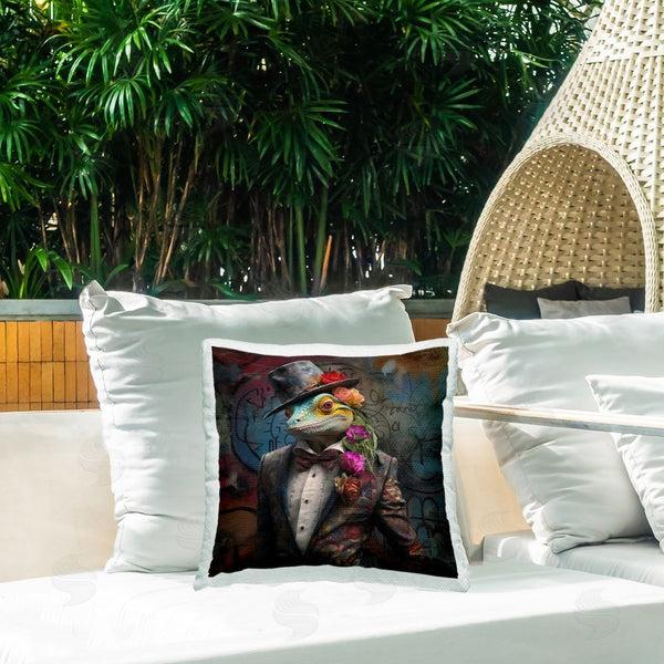 Stupell Industries Lazar Studio | Urban Graffiti Lizard Printed Throw Pillow
