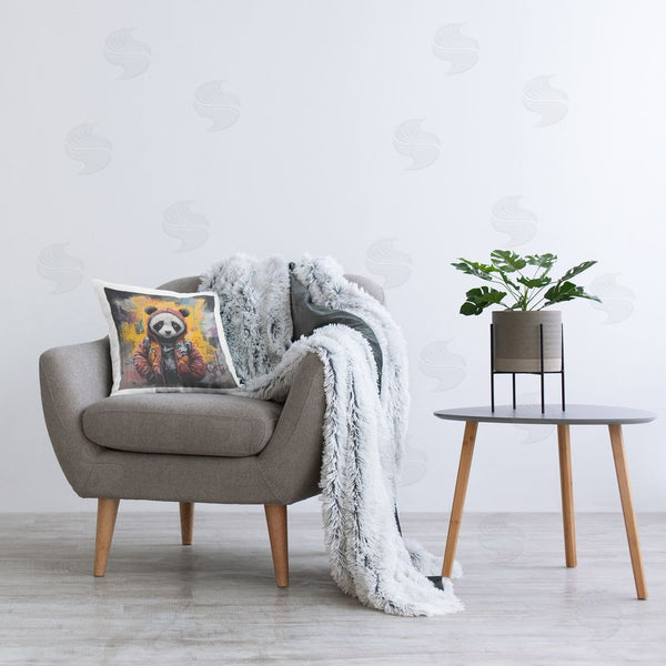 Stupell Industries Lazar Studio | Urban Graffiti Panda Bear Printed Throw Pillow