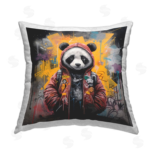 Stupell Industries Lazar Studio | Urban Graffiti Panda Bear Printed Throw Pillow