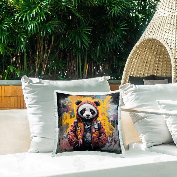 Stupell Industries Lazar Studio | Urban Graffiti Panda Bear Printed Throw Pillow