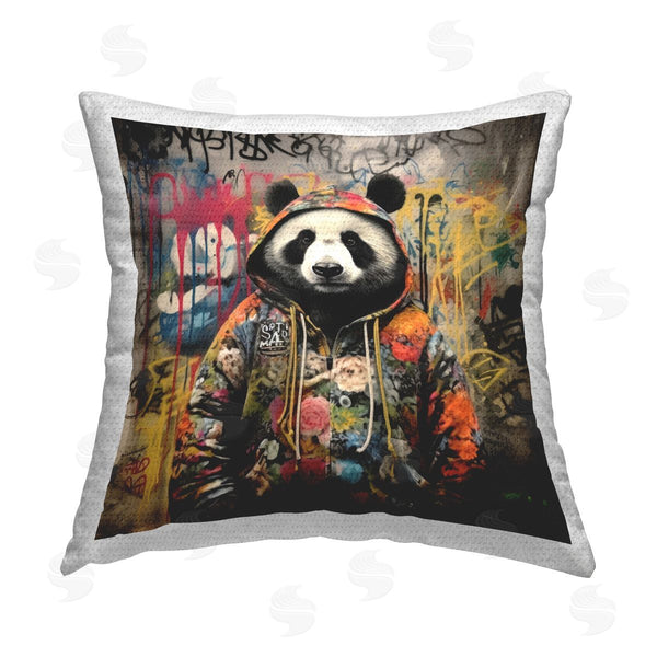 Stupell Industries Lazar Studio | Urban Graffiti Panda Printed Throw Pillow