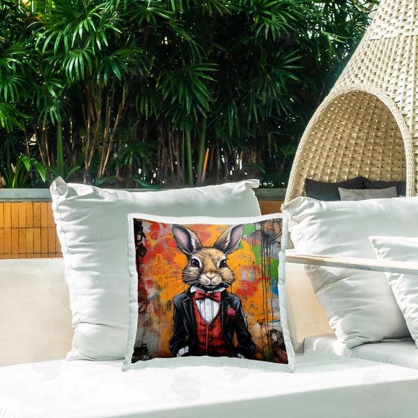 Stupell Industries Lazar Studio | Urban Graffiti Rabbit Printed Throw Pillow
