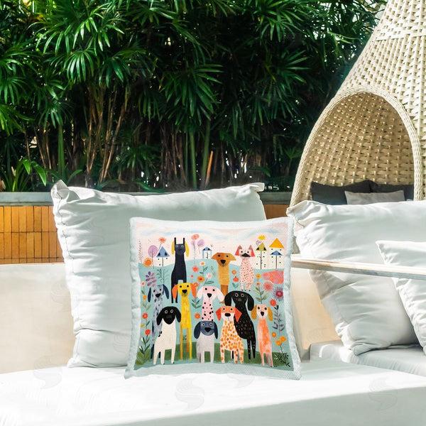 Stupell Industries Lazar Studio | Various Patterned Dogs Printed Throw Pillow