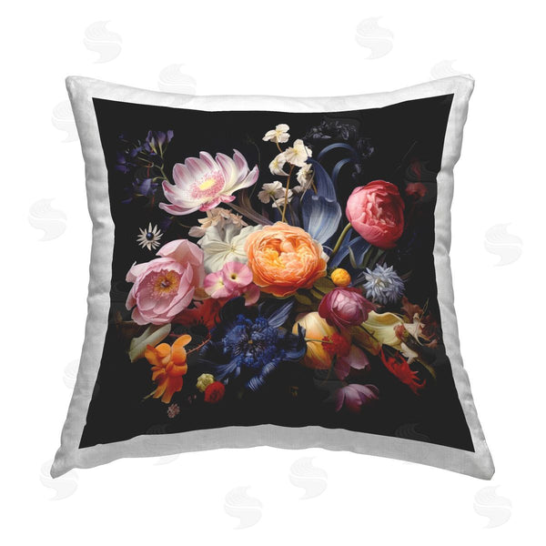 stupell industries Lazar Studio | Vintage Dark Bouquet Printed Throw Pillow