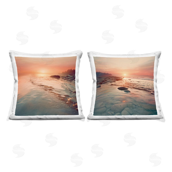 stupell industries Lazar Studio | Warm Sunset Melodies Printed Throw Pillow Set