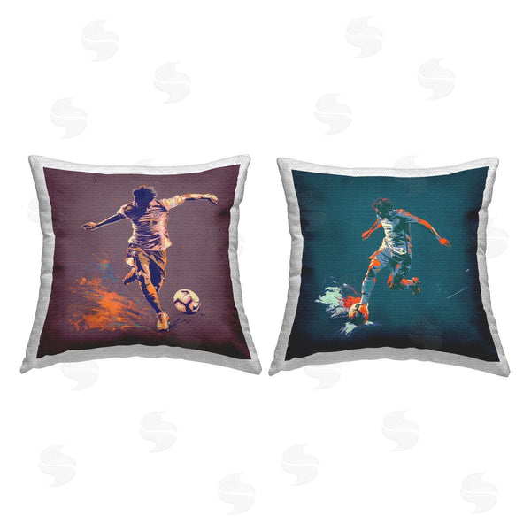Stupell Industries Lazar Studio | Winning Goal Soccer Kick Printed Throw Pillow Set
