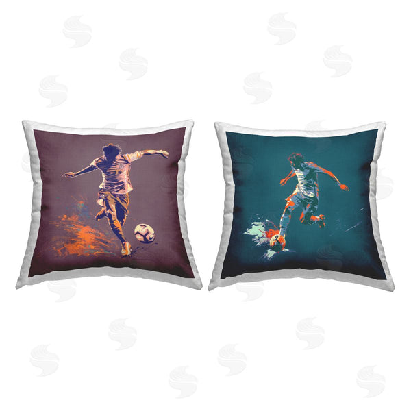 stupell industries Lazar Studio | Winning Goal Soccer Kick Printed Throw Pillow Set