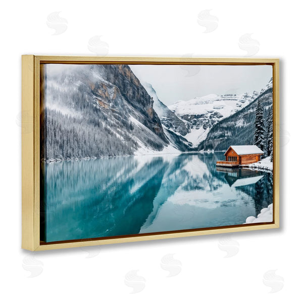 Stupell Industries Lazar Studio | Winter Cabin On Icy Lake Wall Art