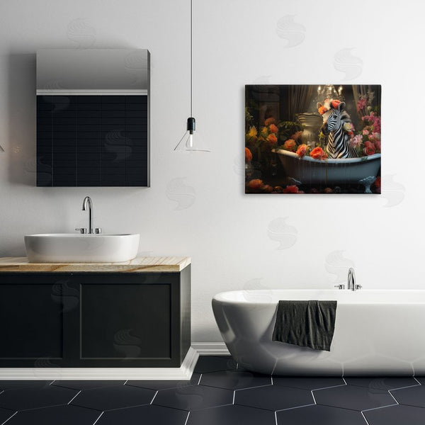 Stupell Industries Lazar Studio | Zebra Bathing With Florals Wall Art