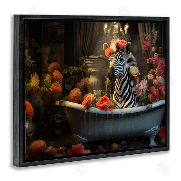 Stupell Industries Lazar Studio | Zebra Bathing With Florals Wall Art