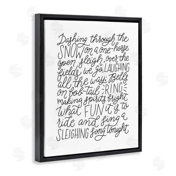 Stupell Industries Leah Bisch | Dashing Through The Snow Fun Casual Calligraphy Song Wall Art