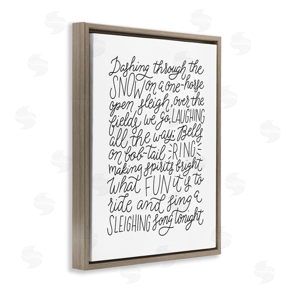 Stupell Industries Leah Bisch | Dashing Through The Snow Fun Casual Calligraphy Song Wall Art