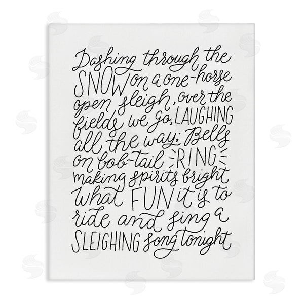 stupell industries Leah Bisch | Dashing Through The Snow Fun Casual Calligraphy Song Wall Art