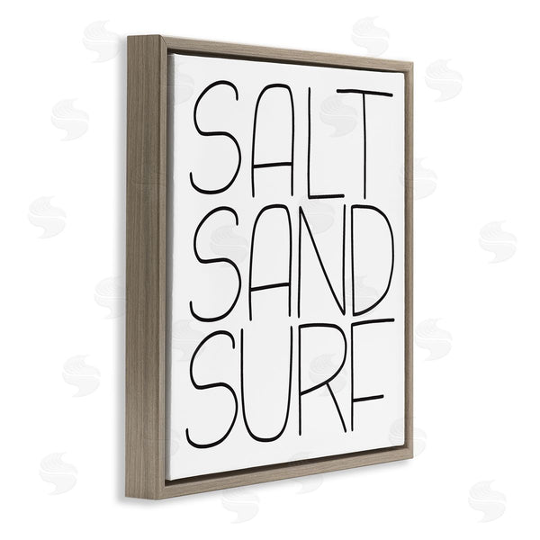 Stupell Industries Leah Bisch | Salt Sand Surf Beach Sports Calligraphy Phrase Wall Art
