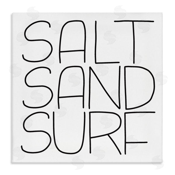 stupell industries Leah Bisch | Salt Sand Surf Beach Sports Calligraphy Phrase Wall Art