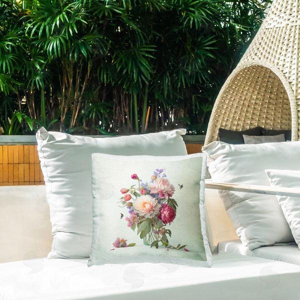 Stupell Industries Leah McLean | Budding Dahlia Bouquet Printed Throw Pillow