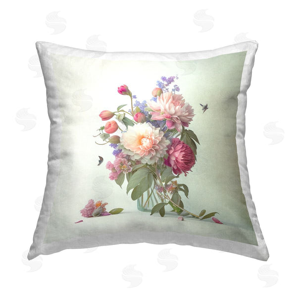 stupell industries Leah McLean | Budding Dahlia Bouquet Printed Throw Pillow