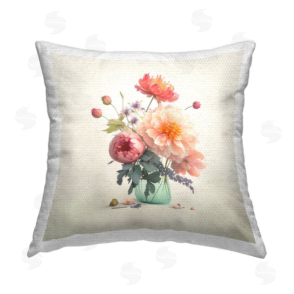 Stupell Industries Leah McLean | Budding Flower Bouquet Printed Throw Pillow