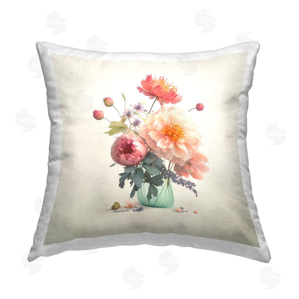 stupell industries Leah McLean | Budding Flower Bouquet Printed Throw Pillow
