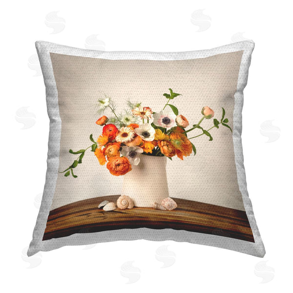 Stupell Industries Leah McLean | Orange & White Still Life Printed Throw Pillow