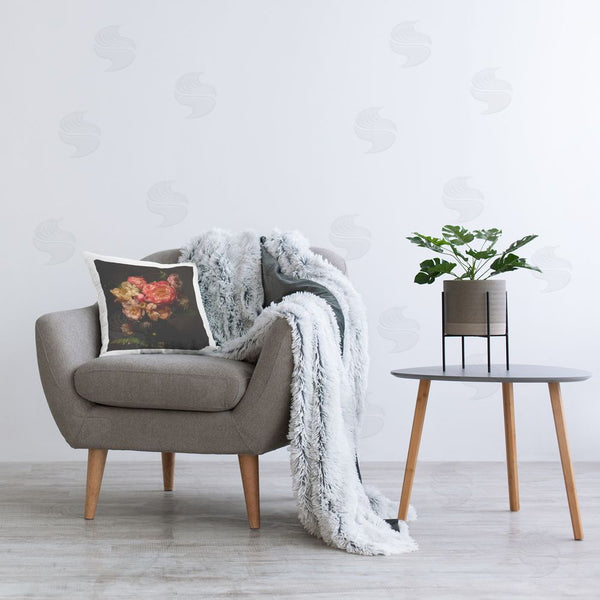 Stupell Industries Leah McLean | Peonies & Ferns Bouquet Printed Throw Pillow