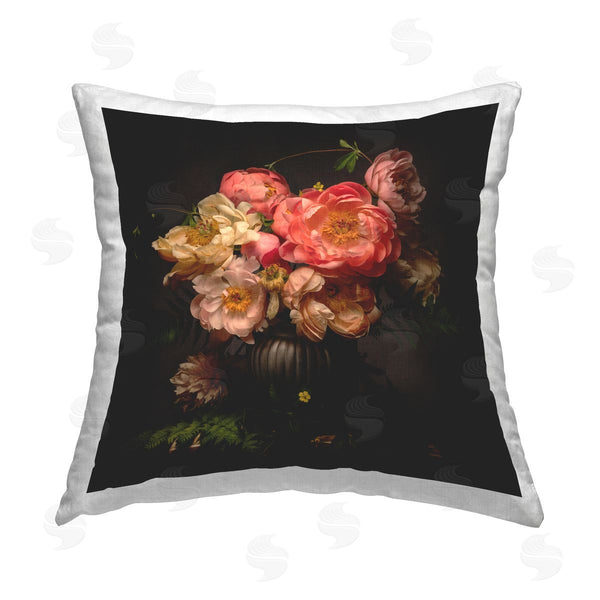 stupell industries Leah McLean | Peonies & Ferns Bouquet Printed Throw Pillow
