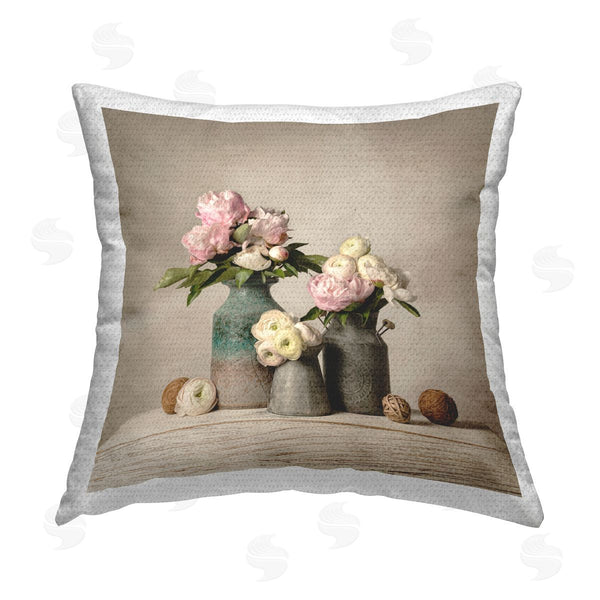 Stupell Industries Leah McLean | Three Spring Blooms Printed Throw Pillow