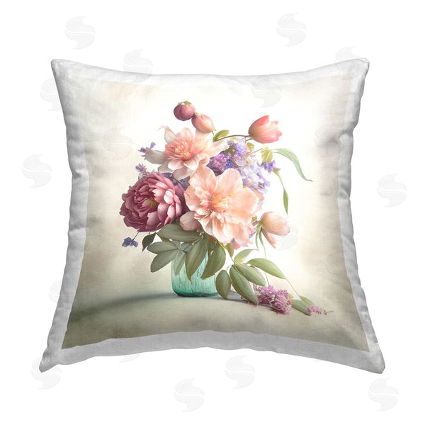 stupell industries Leah McLean | Various Pink Blooms Printed Throw Pillow