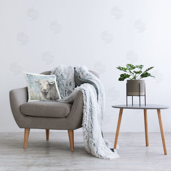 Stupell Industries Leah Noel Art | Abstract Cow Gazing Printed Throw Pillow