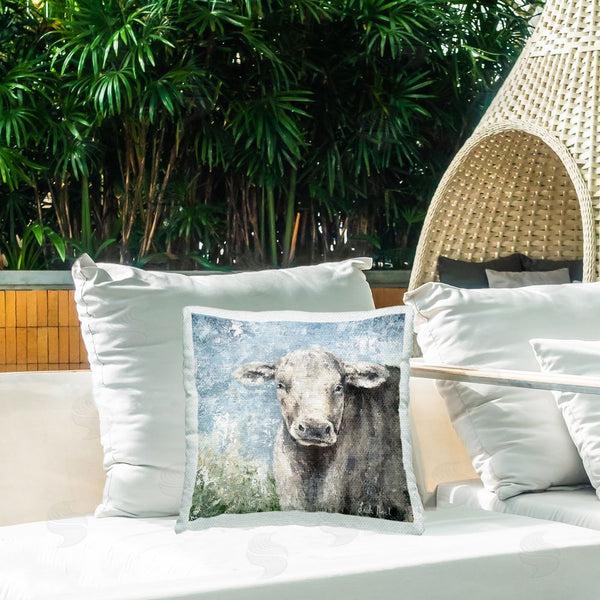 Stupell Industries Leah Noel Art | Abstract Cow Gazing Printed Throw Pillow