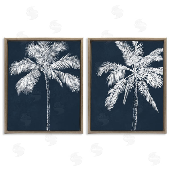 Stupell Industries Leah Noel Art | Blue Palms Tropical Scene Wall Art