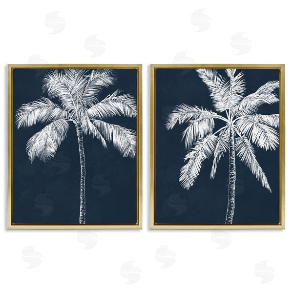 Stupell Industries Leah Noel Art | Blue Palms Tropical Scene Wall Art