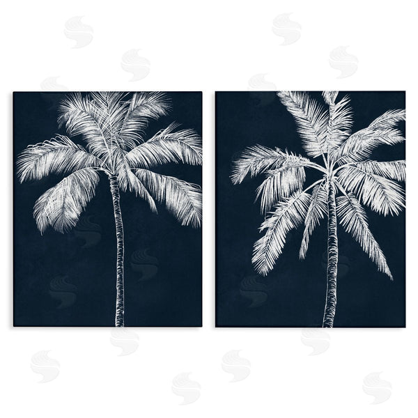 stupell industries Leah Noel Art | Blue Palms Tropical Scene Wall Art