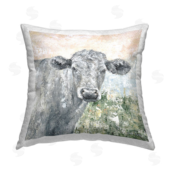 Stupell Industries Leah Noel Art | Cattle Calf Abstraction Printed Throw Pillow